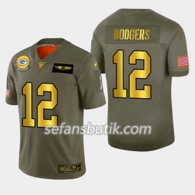 Green Bay Packers Tröjor Aaron Rodgers 12 Nike 2019 Salute to Service100th - Herr